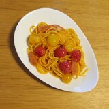 ミニトマト入り☆カレー風味のナポリタン